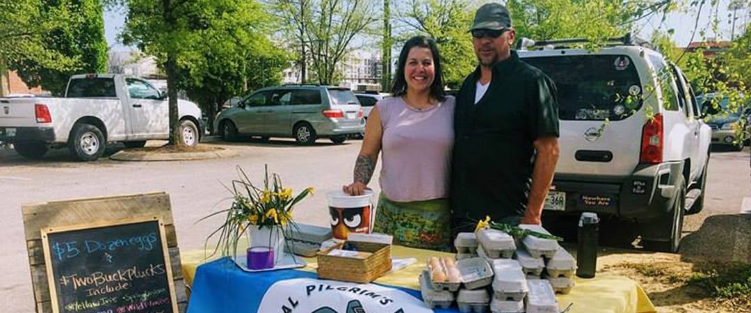 Jessie and Robert at the farmers market