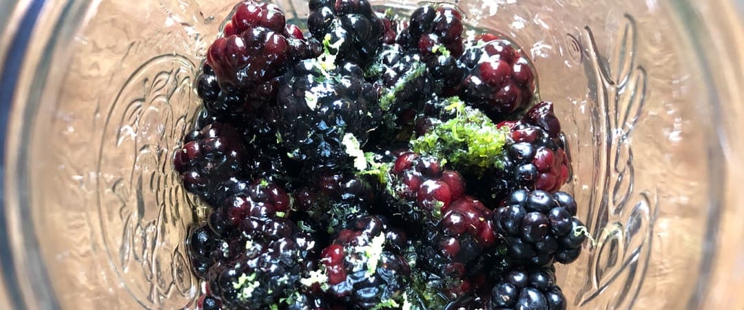 blueberries in glass