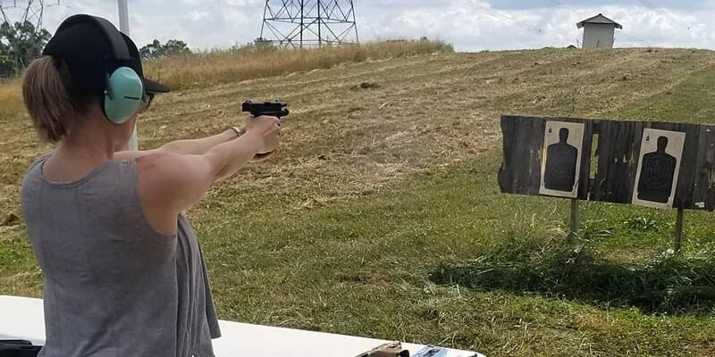 Person shooting at a target