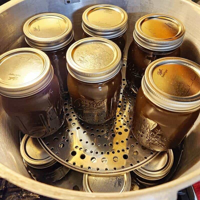 Veggie stock in canning jars
